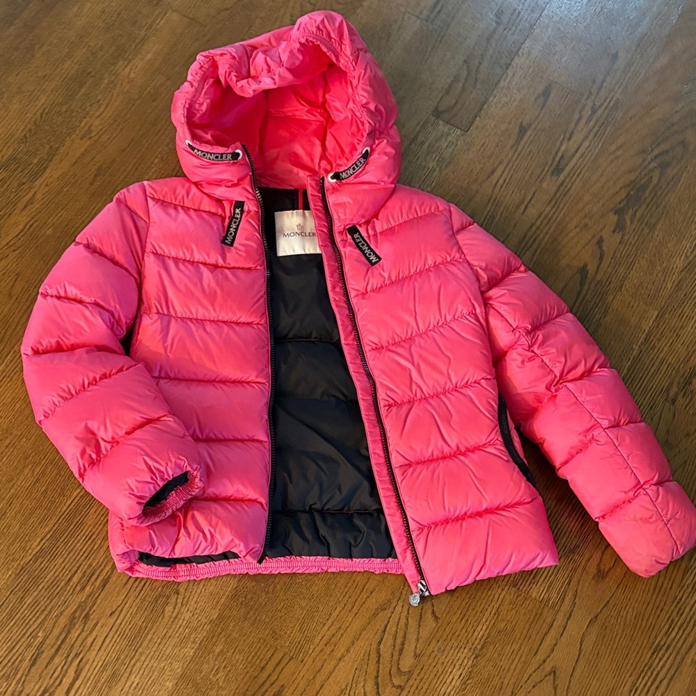 Moncler Kids Bright Pink Puffer Jacket
